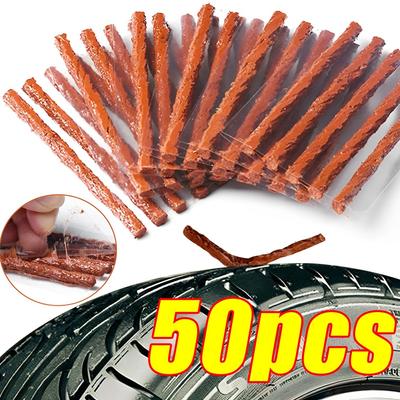 50 шт. полосок для ремонта шин, бескамерных шин, резиновых уплотнителей для ремонта проколов шин, резиновых полосок для ремонта автомобилей, мотоциклов, инструментов, аксессуаров