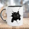 3D Kitten Black Cat Black Cat Ceramic Coffee Mark Cup Kitten Tea Cup Kitty New