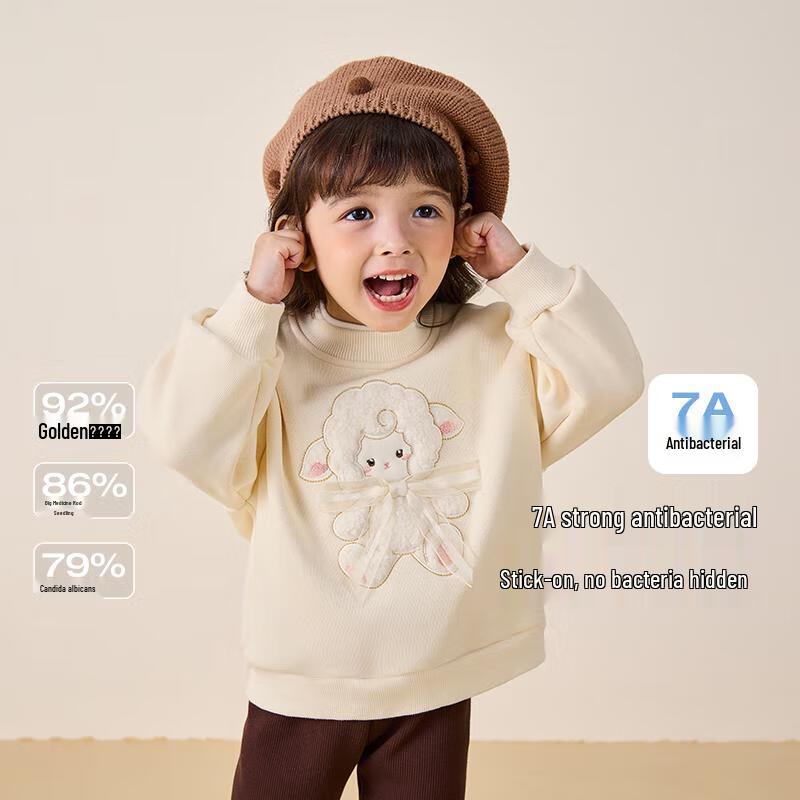JELLYBABY Girls' Fleece-Lined Thermal Cartoon Sweatshirt
