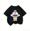 Trendy Kids Short Sleeve Tee Lovely Doraemon Print Crew Neck Fashion Street Style Summer Tops For Kids Age 3 14 Years