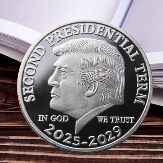 Сувенирная монета Трампа Второй президентский срок 2025-2029 гг. Сувенирная монета коллекционная металлическая