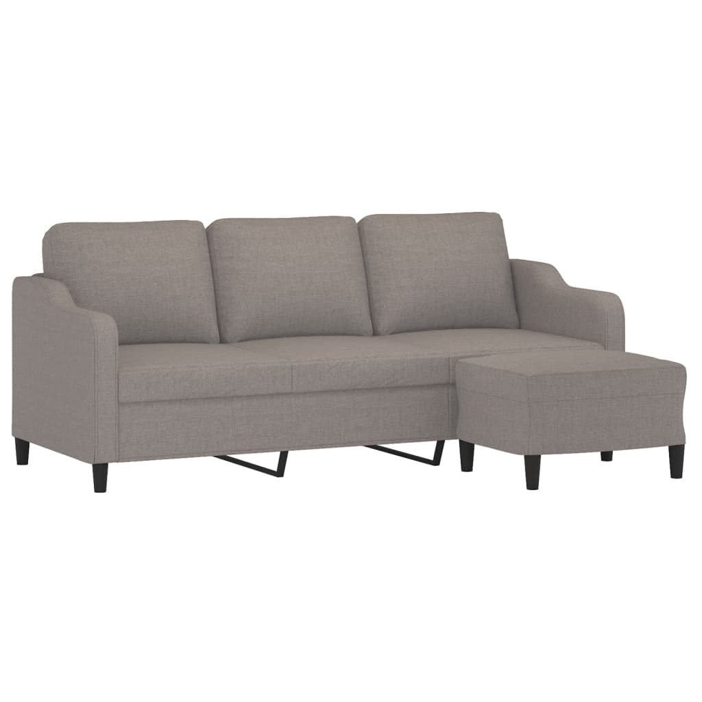 Vidaxl 3-Osobowa Sofa Z Podnóżkiem, Taupe, 180 Cm, Tkaniną