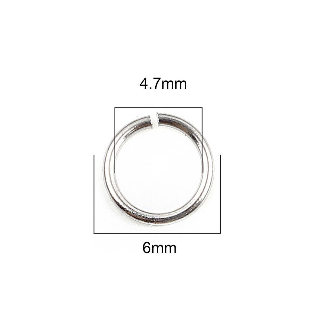 100pcs 0.5mm-1.8mm-4mm-16mm Stainless Steel Open Jump Rings Findings Round Silver Color DIY Making Keychain Necklace Jewelry