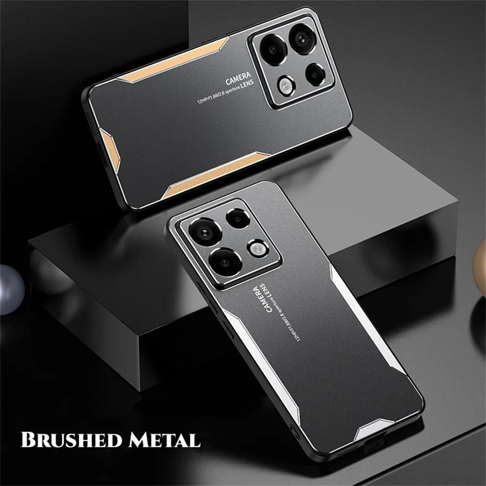 Алюминиевый матовый металлический сплав Чехол для телефона для Xiaomi Redmi Note 14 13 12 11 10 9 8 Pro Plus 5G 13C 12C Ударопрочная защитная крышка