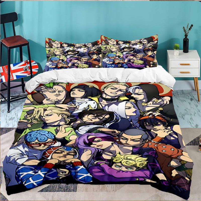 3PCS Jojo Bedding Set,Including 1pc Duvet Cover And 2pcs Pillowcases Perfect for Bedroom, Dormitory, Large size Fan Christmas gift