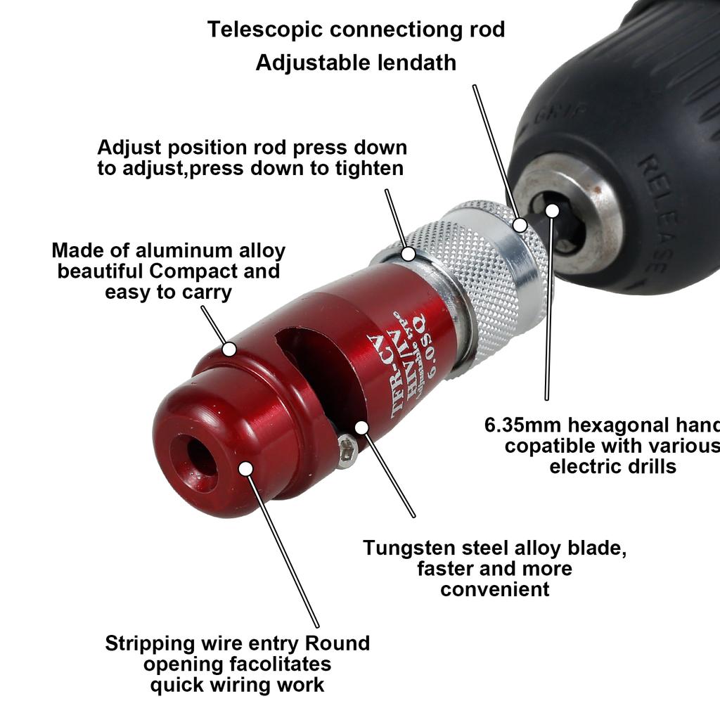 Набор инструментов для снятия изоляции и скручивания проводов Портативный инструмент для зачистки кабеля Профессиональный инструмент электрика Скручивающий коннектор для проводов Электрическая дрель