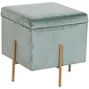 Repose-Pieds - DKD Home Decor - Turquoise - Polyester - Métal - 45x45x45 Cm