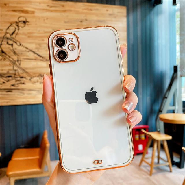Гальванический прозрачный чехол для телефона для Iphone 12 13 Pro 11 12 Max Xr X Xs Max 13pro 14pro Max, мягкая прозрачная противоударная задняя крышка
