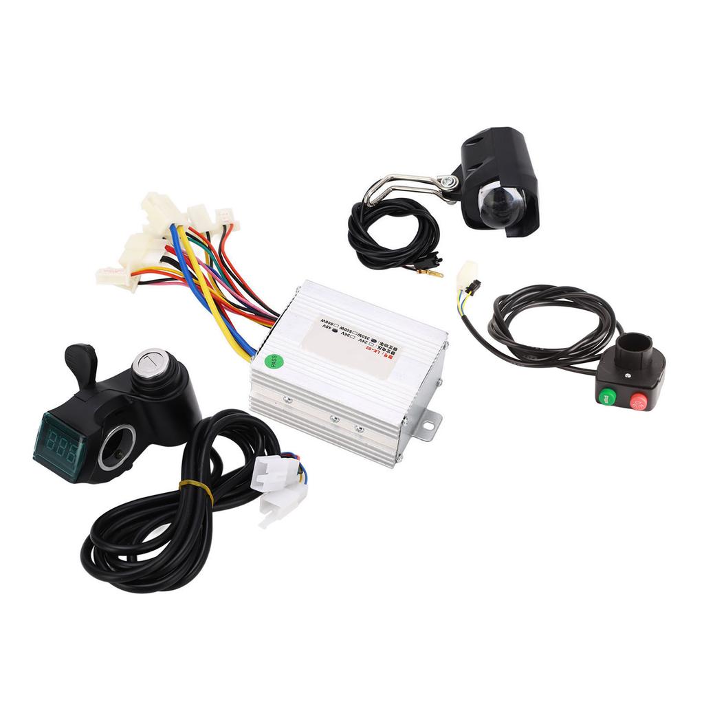 48V 350W Electric Bike Conversion Controller Kit Brush Speed Motor Controller Thumb Throttle Handlebar Kit