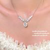 Miss Mermaid Big Diamond Gem Smile Necklace Bridal Bouquet Plated 18K Golden Wheat Flower Water Drop Zircon Necklace