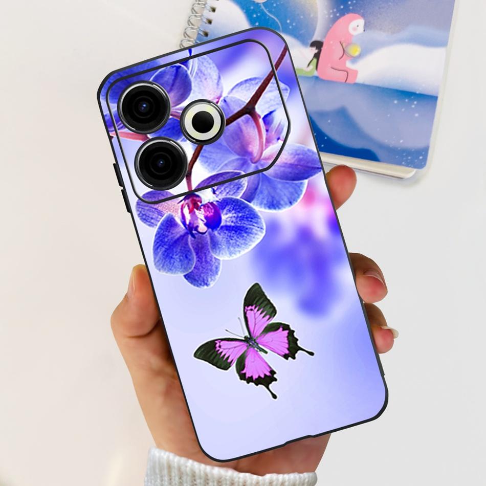 Чехол для телефона Tecno Pova 6 Neo Pova6 Neo 4G 2024 Элегантный принт Мягкий силикон ТПУ Чехлы