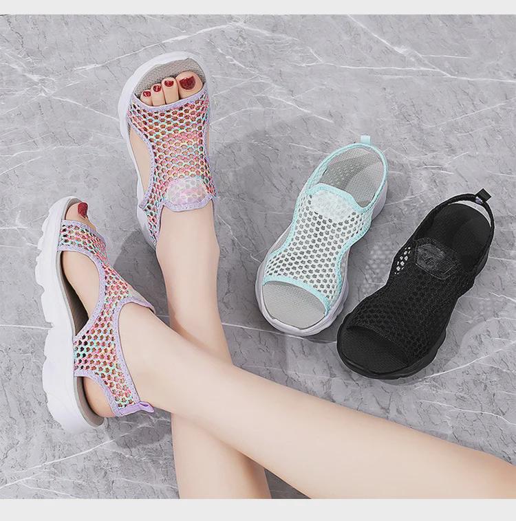 Женские летние повседневные нескользящие пляжные сандалии - молодежный тренд, мягкие, дышащие.