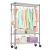 IZEUK Clothes Rack with 3 for with Clothes Tools Tension Heavy Wire Clothes Clothing Freestanding Closet with Adjusters Width 115 X Depth 40 X Height