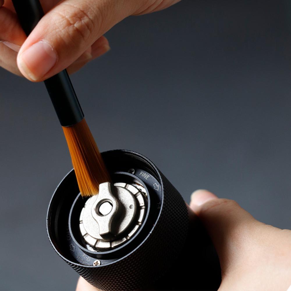 Soft &Hard Bristle Coffee Powder Cleaning Brush Aluminum Handle Coffee Machine Brush Bar