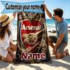 Custom Name Personalized Arsenal F.C Print Beach Towel, for Trip Camping Beach Party Home Decor, Birthday Gift for Family & Friends