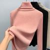 Women's Autumn and Winter High Neck Knitting Bottom Lapel Pullover Warm Waist Trimming Top