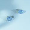 Oval Nano Sky Blue Topaz Gemstone 925 Sterling Silver Clip Earring