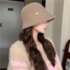 Autumn Winter Woolen Knitted Fisherman Hat Women High-end Feel Plain Bucket Hat Warm Woolen Basin Hats
