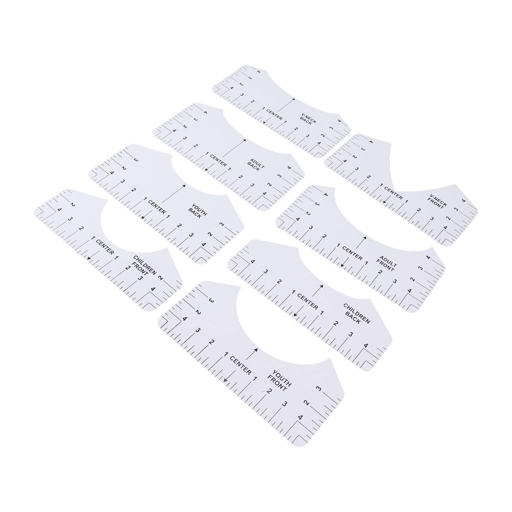 8PCS T Shirt Ruler Guide PVC Clothing Centering Design T Shirt Alignment Tool for Heat Press Accessories
