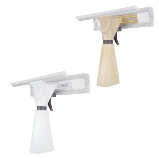 Glass Wiper Color Block Design 3-in-1 Spraying Cleaning Wiping Tool Ergonomic Handle Spray Window Cleaner