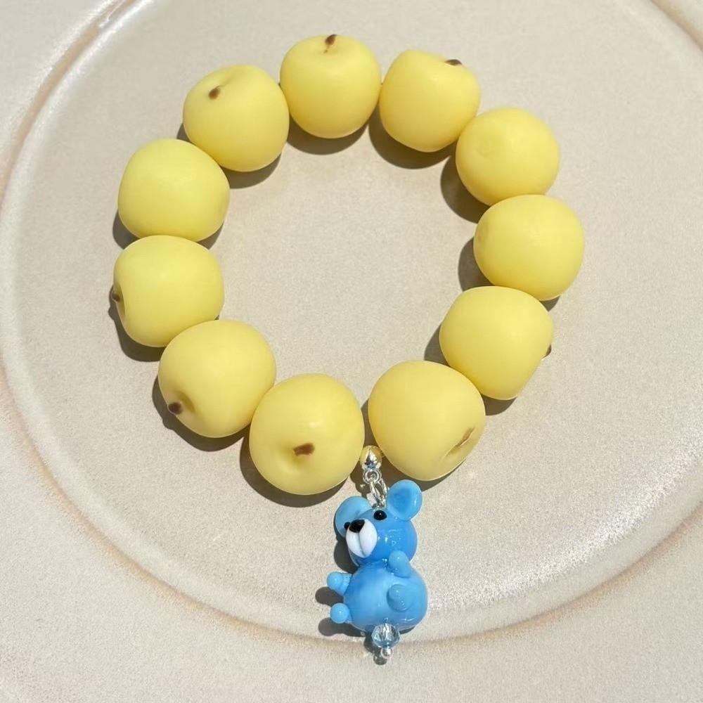 Cartoon Fruit Resin Bracelet Vibrant Colors Y2K Beaded Bracelet Best Friends Matching