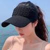Модный дизайн со складками Женские кепки-козырьки с открытым верхом Летняя однотонная шляпа от солнца с широкими полями Теннис Гольф Бег Путешествия Пляж Спорт