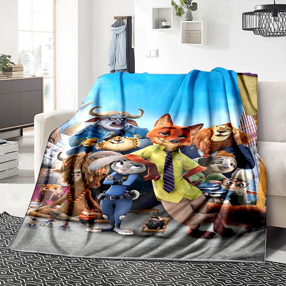 Zootopia Adventure Blanket Soft Throw Blanket For Home Bedroom Bed Sofa Travel Office Solid Christmas Blanket