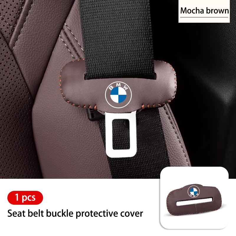 BBIX7 Leather Car Seat Belt Buckle Plug Protector Anti-Scratch Clip For BMW G30 G20 M3 M5 E91 E92 E93 E36 E70 X3 X4 X5 X1 E39 F30