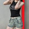 High Street Y2k Skinny Denim Shorts Women Low-Rise Trousers Sexy Vintage Hotsweet Female Aesthetic Fashion Design Pants Summer