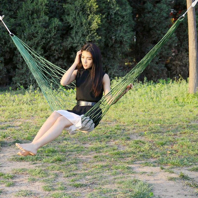 OLOEY Outdoor Nylon Mesh Hammock Swing