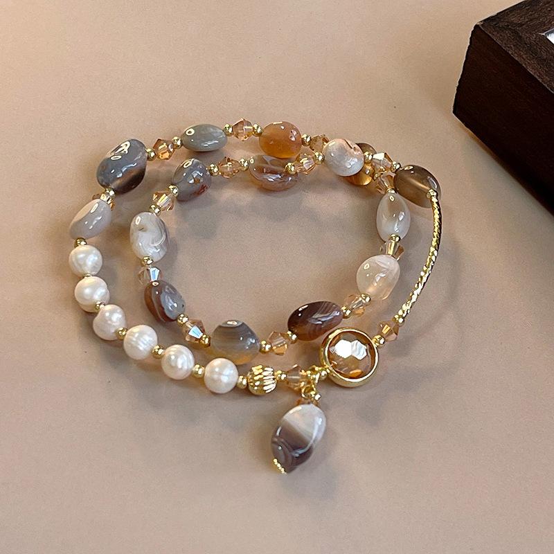 Natural Stone Bracelets Sweet Dopamine Pearl Baroque Bracelets Simple Collarbone Chain Fashionable Temperament Accessory