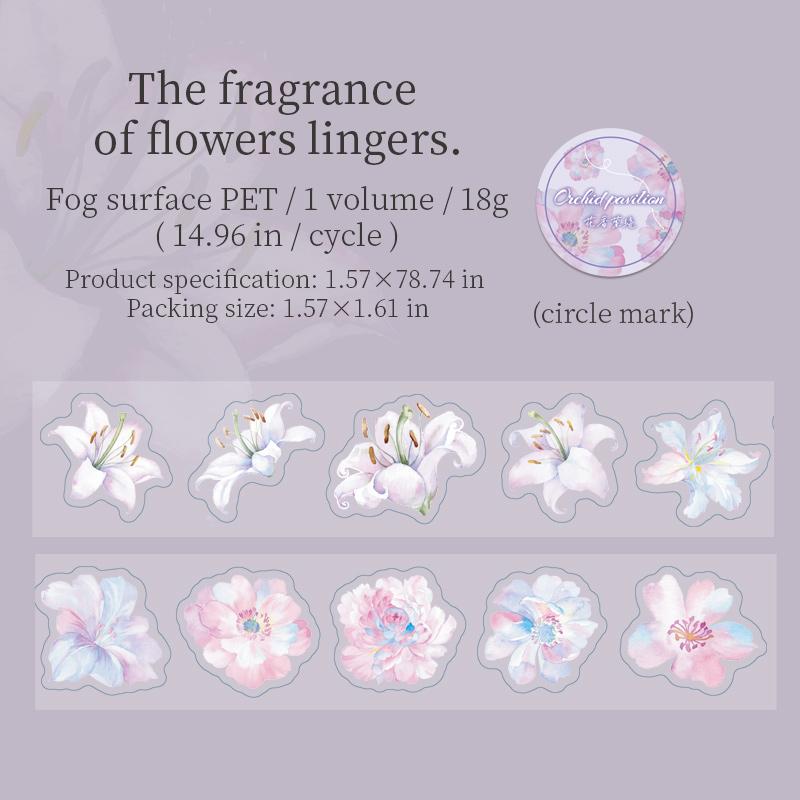 50mm*2m Flowers Plants PET Tapes Junk Journal Adhesiva Scrapbooking Sticker Planner Diary Collage Decoration Stationery Tape