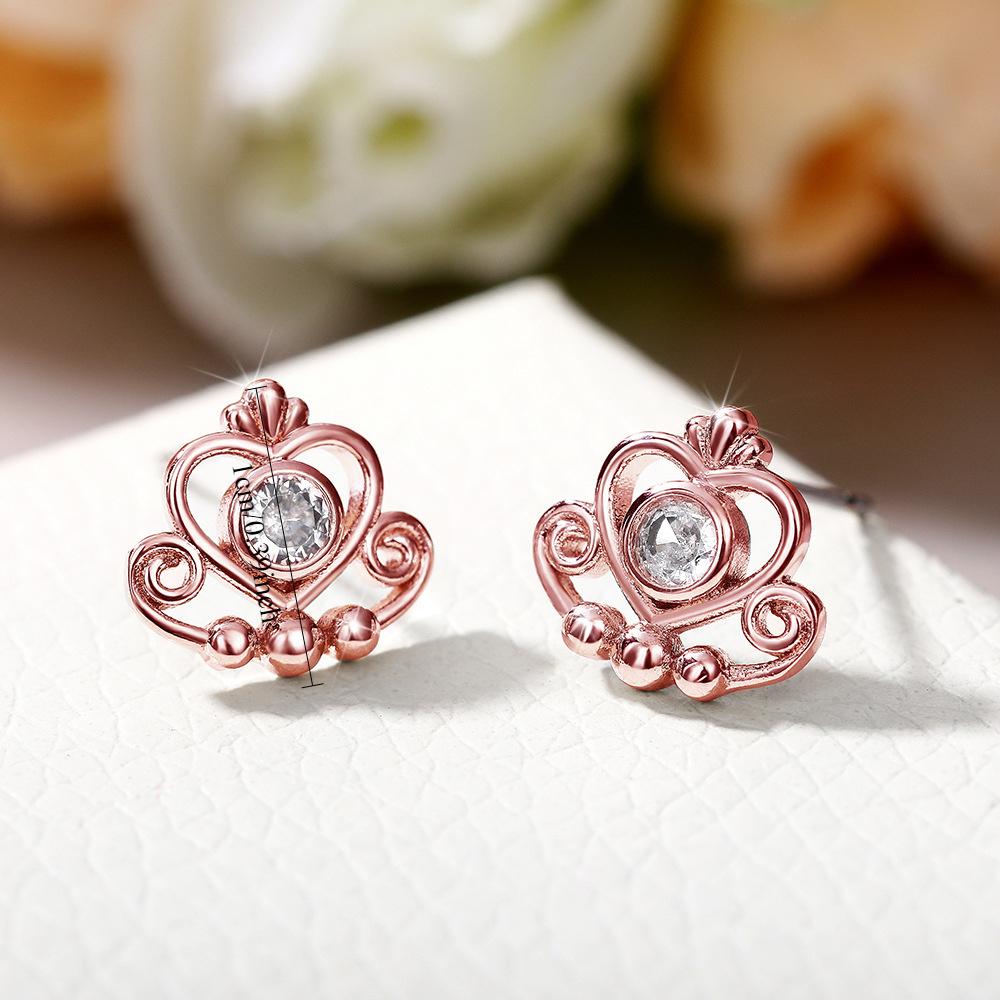 1 Pair of Crown Earrings, Simple, Fresh and Stylish