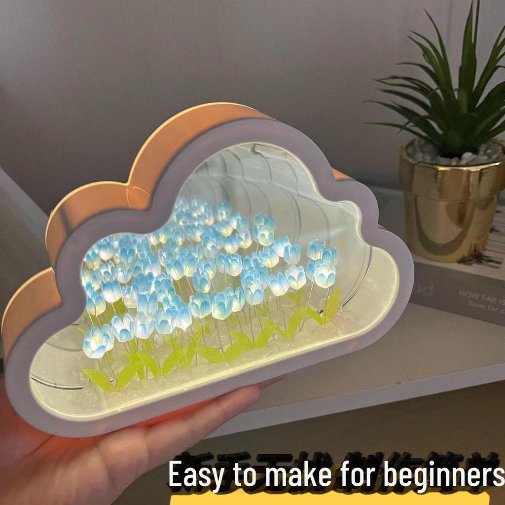 «Сделай сам, ночник-тюльпан в виде облака — креативный подарок на день рождения для девочки»