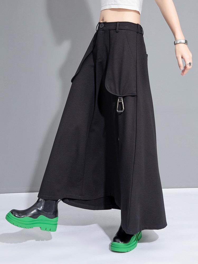 Черный плюс размер Высокая талия винтаж весна лето осень повседневная свободная длинная для женщин юбки женская юбка