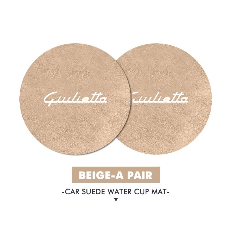 Car Stickers For Alfa Romeo For Alfa Romeo 2PCS Car Logo Anti-Slip Water Cup Pad Drink Holder Mat Interior Accessories Giulietta