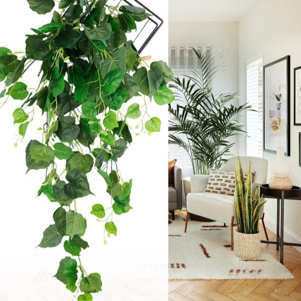 Plastic Fake Hanging Plants Handmade Artificial Realistic Vine Plants Decorative Lifelike Fake Tree Leaves Garden Decor