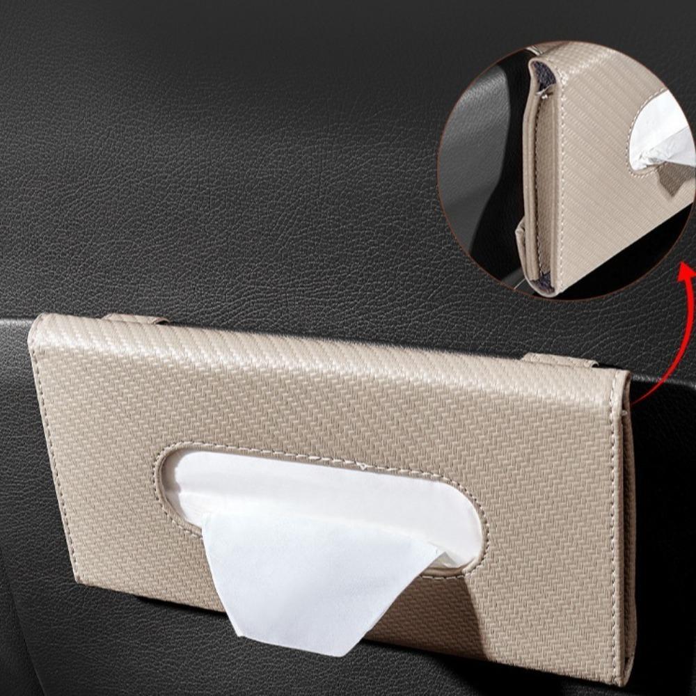 Universal Car Sun Visor Plate Tissue Box Carbon Fiber Tissue Holder New Napkin Holder Seat Back