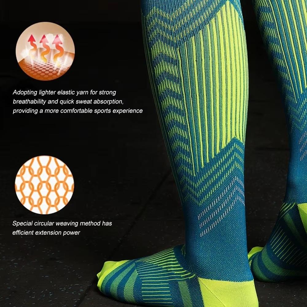 1Pair Breathable Sports Compression Socks Knee High Cycling Socks Fitness Long Leg Socks Cycling