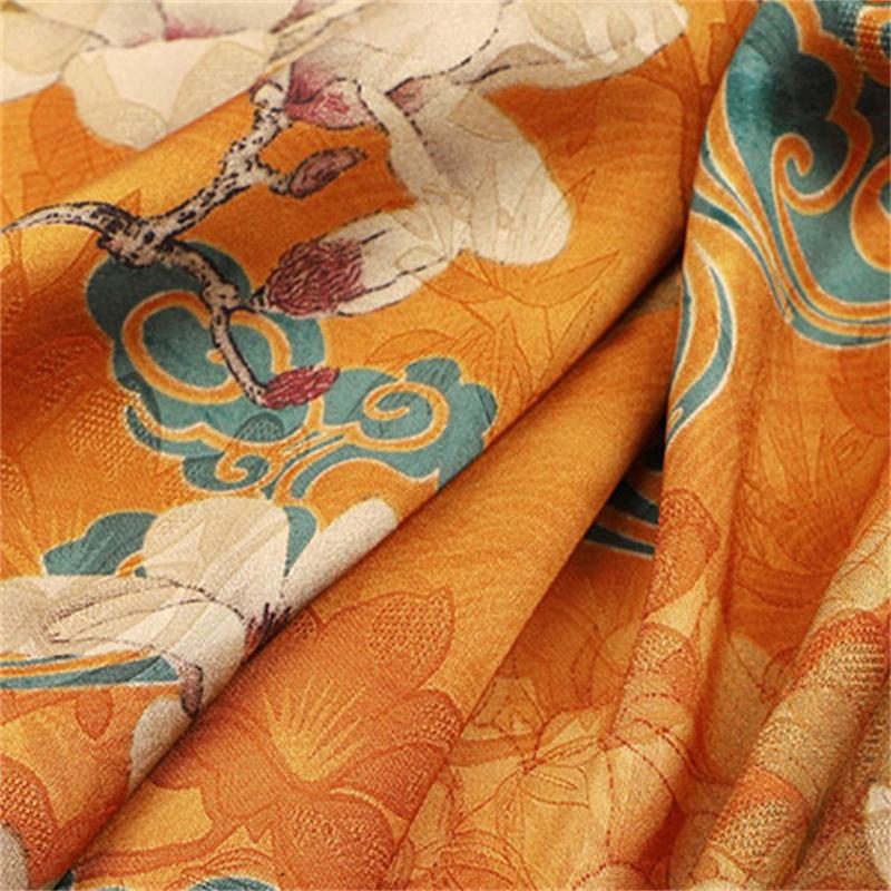 Мягкая ткань Cheongsam с принтом, искусственное платье в китайском стиле, костюм Тан, одежда, шелковая ткань, Gambiered Silk
