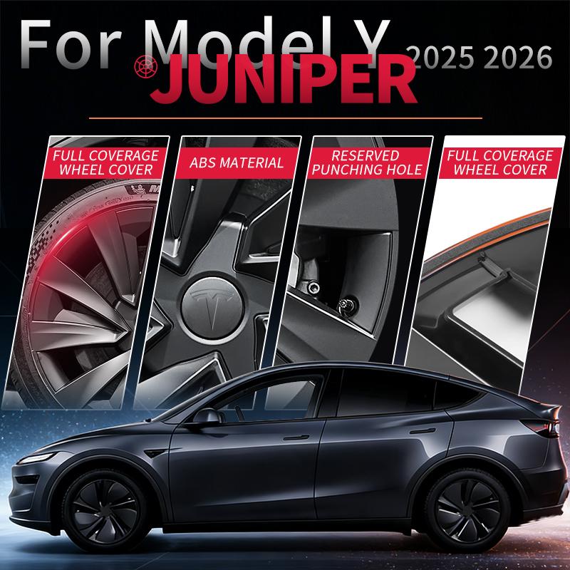 AABLU1 4 шт. 19-дюймовый колпак для колеса для Model Y Juniper 2025-2026 Турбина Автомобильный колпак для колес Дизайн колпака для колес автомобиля для ступиц Tesla