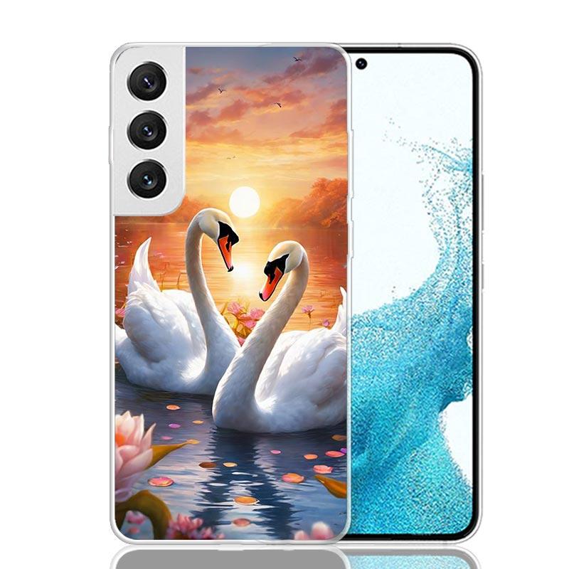 Чехол для телефона Белый Лебедь Грация Искусство для Samsung Galaxy S26 S25 Edge S24 S23 FE S22 Ultra S21 Plus S20 + Fundas Cover Coque Galaxy S2
