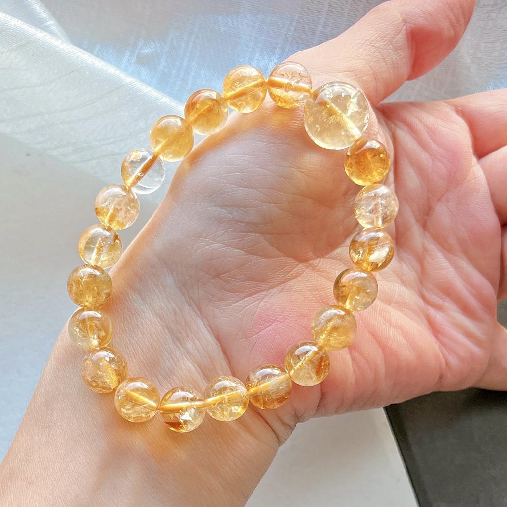 8Mm Autumn And Winter Maillard Natural Citrine Lemon Citrine Bracelet Bracelet