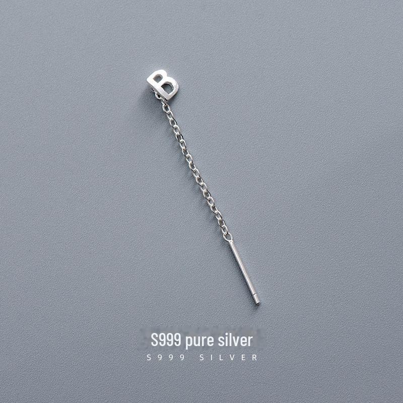 Серьги-буквы Banyan Tree S999 из стерлингового серебра для женщин — модный холодный стиль 2023 года