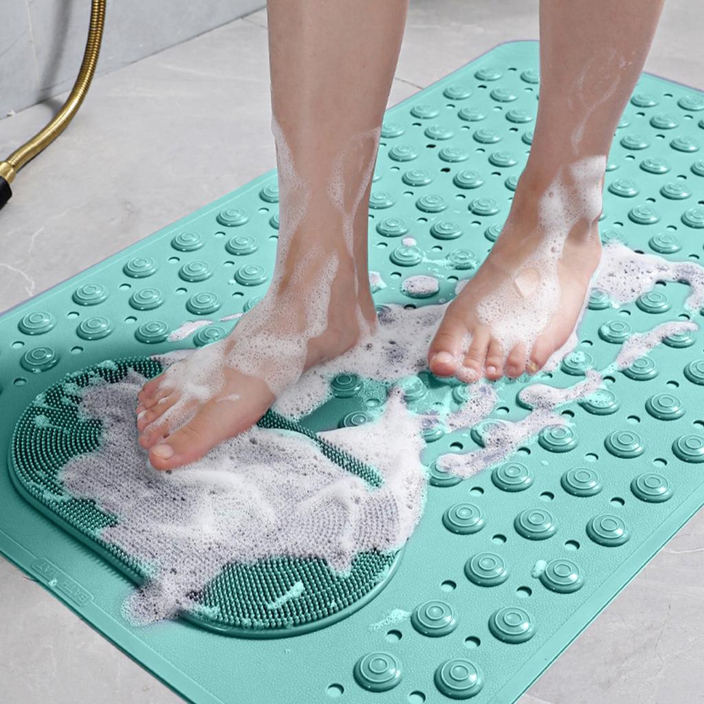 Healthy Non-toxic Large Bath Mat Safety Non-slip Suction Cup Bathroom Shower Mat Foot Massage Bath Rug Eco-Friendly Bath Mats