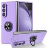 Ultra Thin Matte Hard PC Folding Phone Case for Samsung Galaxy Z Fold 7 6 5 4 3 360 Rotating Ring Holder Cover