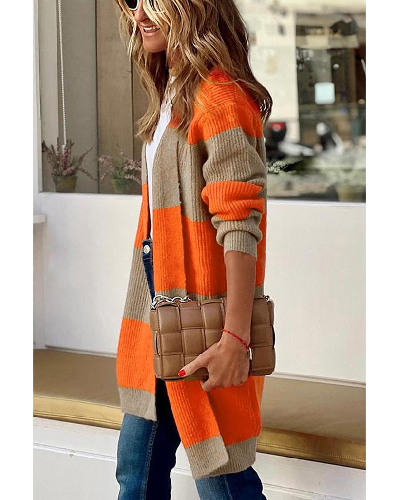 Azura Exchange Шикарный вязаный кардиган в стиле колор-блок