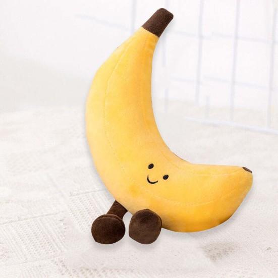 Плюшевая игрушка с фруктами, милый банан, персик, груша, баклажан, мультяшная кукла, плюшевый орнамент, мягкая кукла с фруктами, вечерние украшения для домашнего стола, креативные подарки