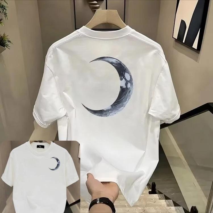Summer fashion top: Loose neutral pure cotton American T-shirt daily wear for couples short-sleeved men pure cotton 2025