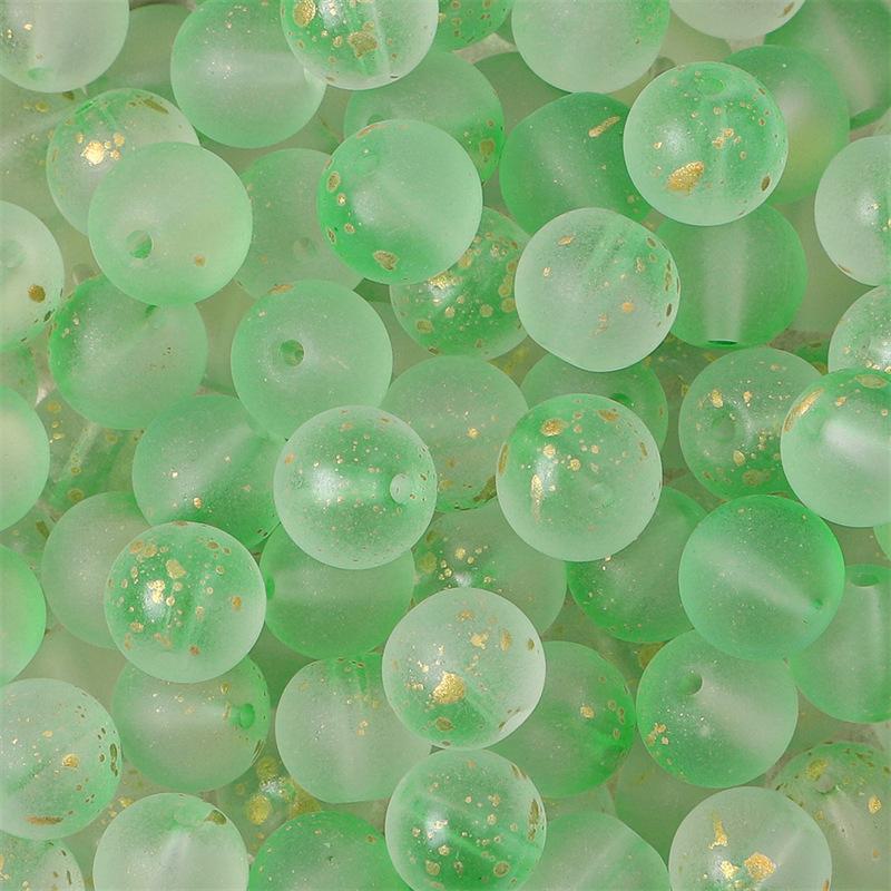 Комплект браслетов из бисера Summer Jelly Gold Glitter: Двойные стеклянные круглые бусины и полусахарные пузырчатые бусины